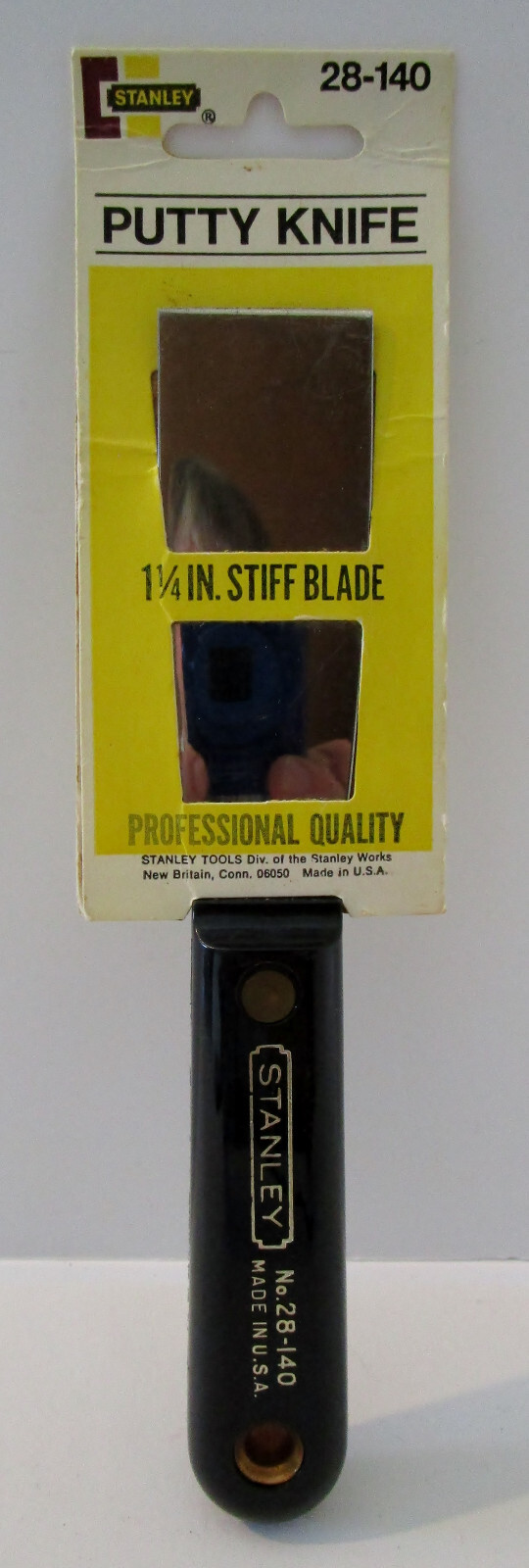 Vintage Stanley 28-140 Nylon Handle Putty Knife 1-1/4″ Stiff Blade Made in USA!