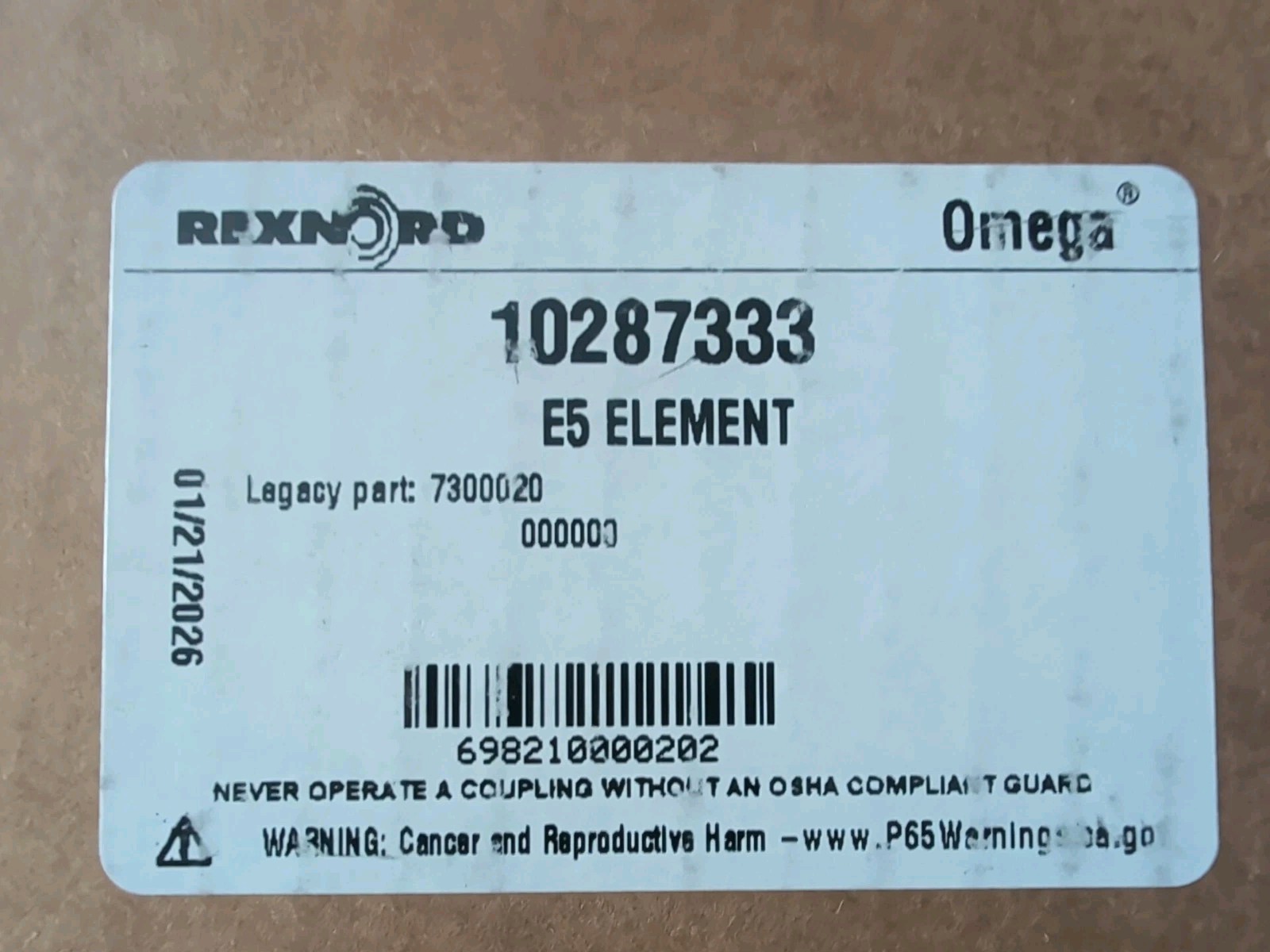 Weekend Sale – Rexnord Omega E5 – Coupling – 2026 New Date Code