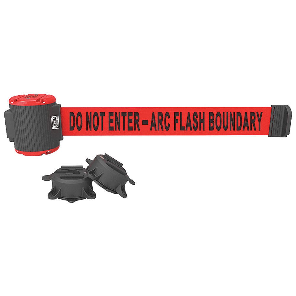 BANNER STAKES MH5011 Mgnetic Belt Barrier,DoNotEnterArcFlash 45GP54