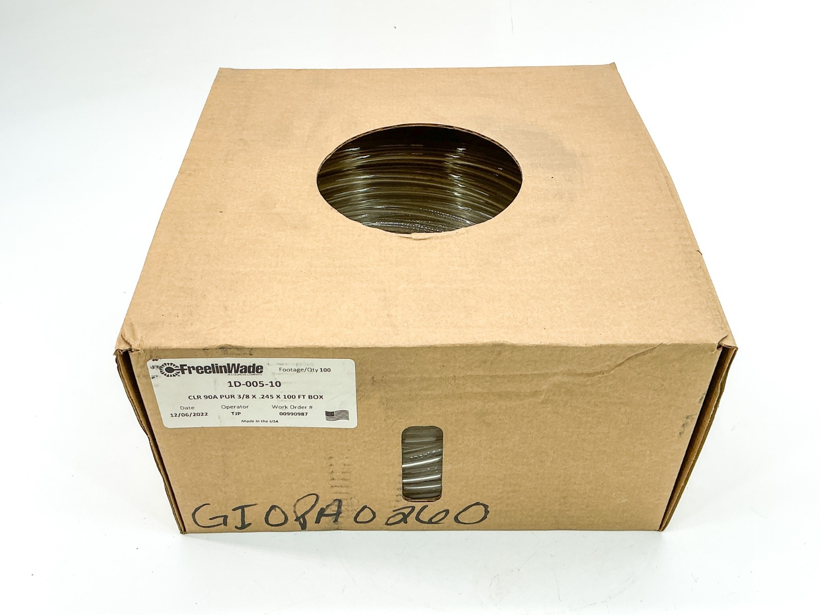 New Freelin-Wade 1D-005-10 Clear Tubing CLR 90A PUR 3/8″X.245X100FT