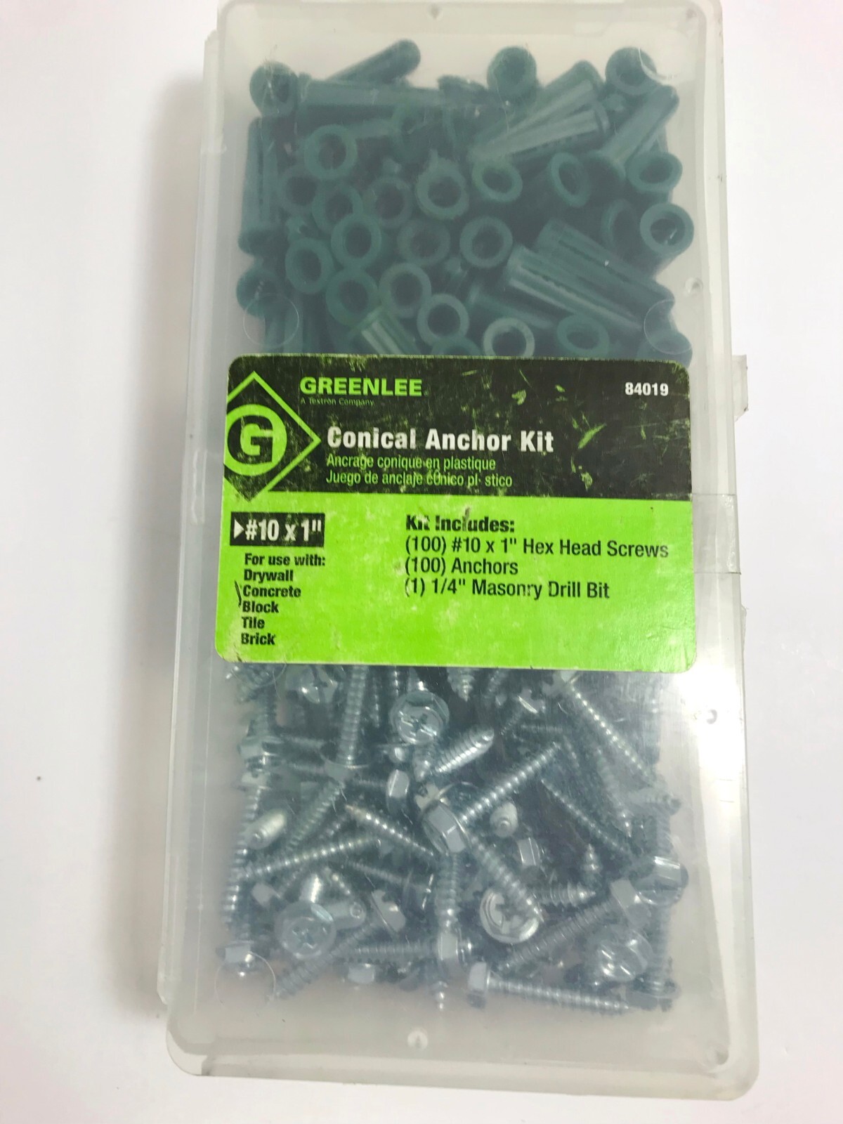 GREENLEE 84019 ANCHOR KIT CONICAL (#10X1, 84019)