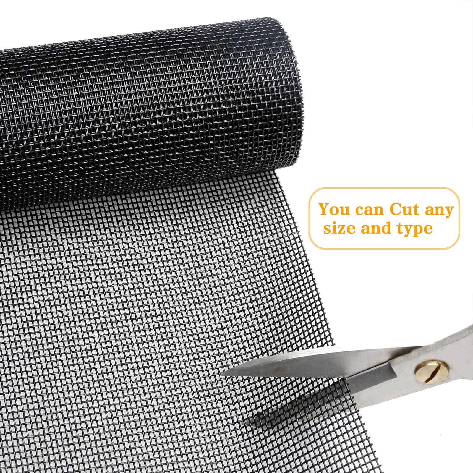 Tooltriz Pet Proof Window Screen Replacement, 60“ x 100” x 100″, Black