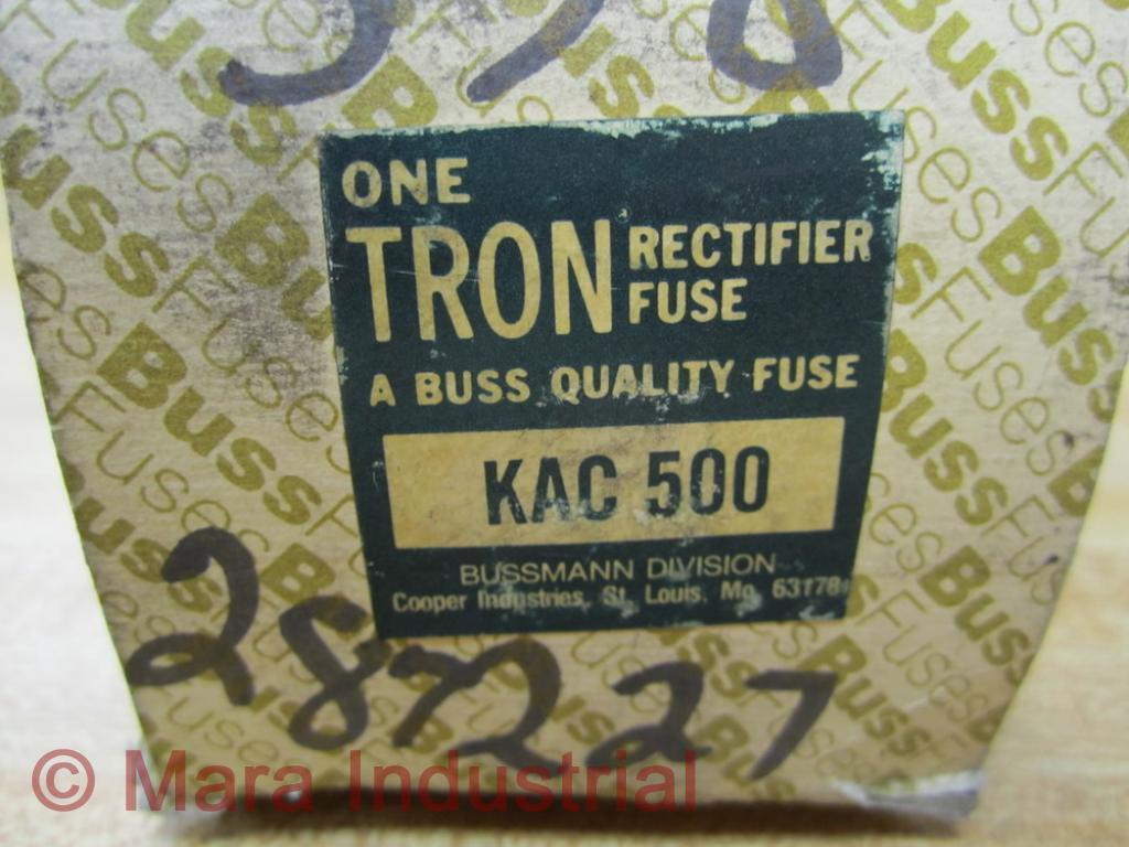 Bussmann KAC 500 KAC500 Rectifier Fuse Tron (Pack of 3)