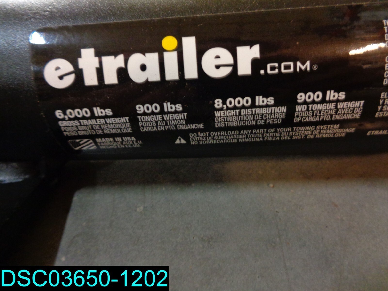 ETRAILER Trailer Hitch Receiver Custom Fit Matte Black Finish Class III 2″