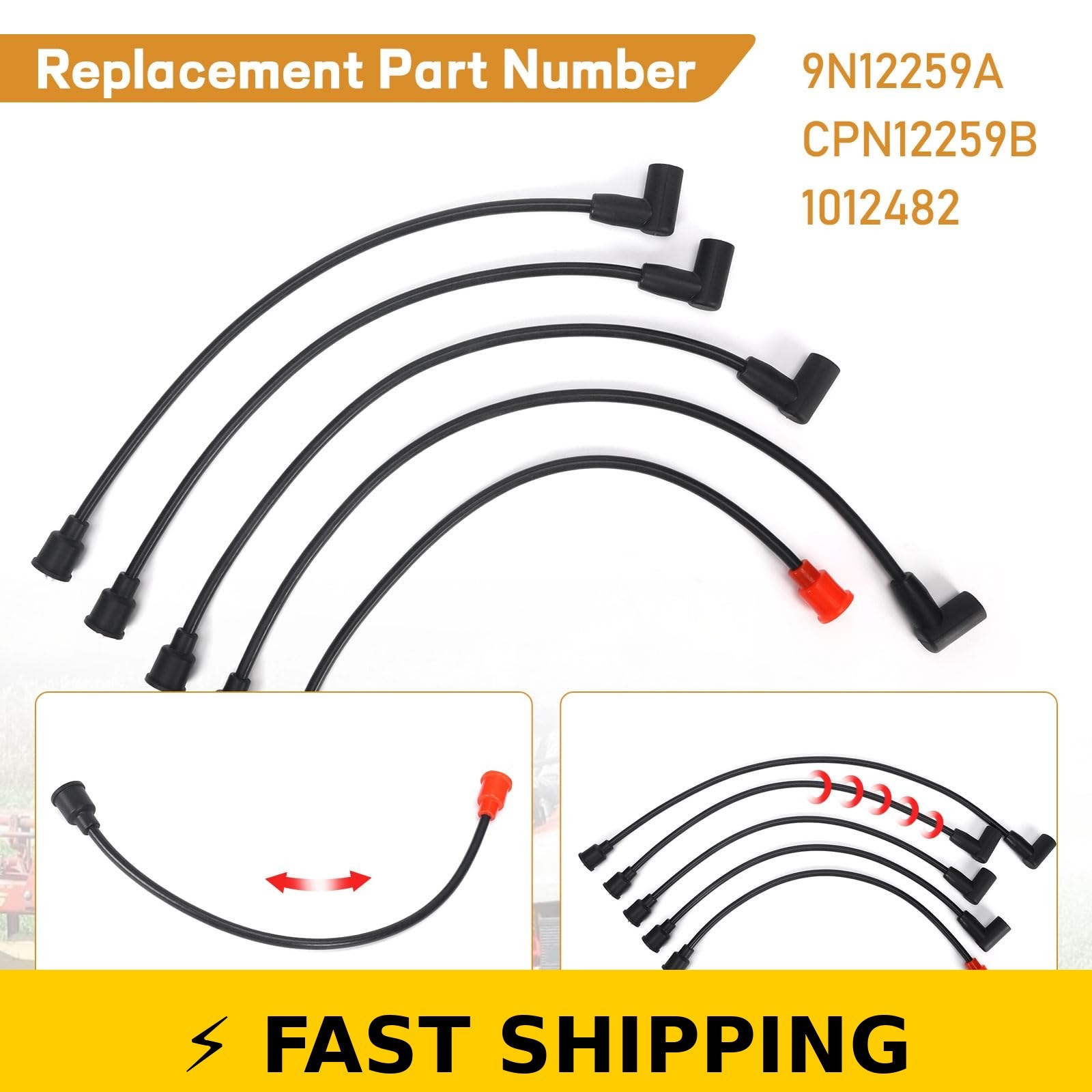 Atesilor Spark Plug Wire Set for Ford Tractors 1953-1964