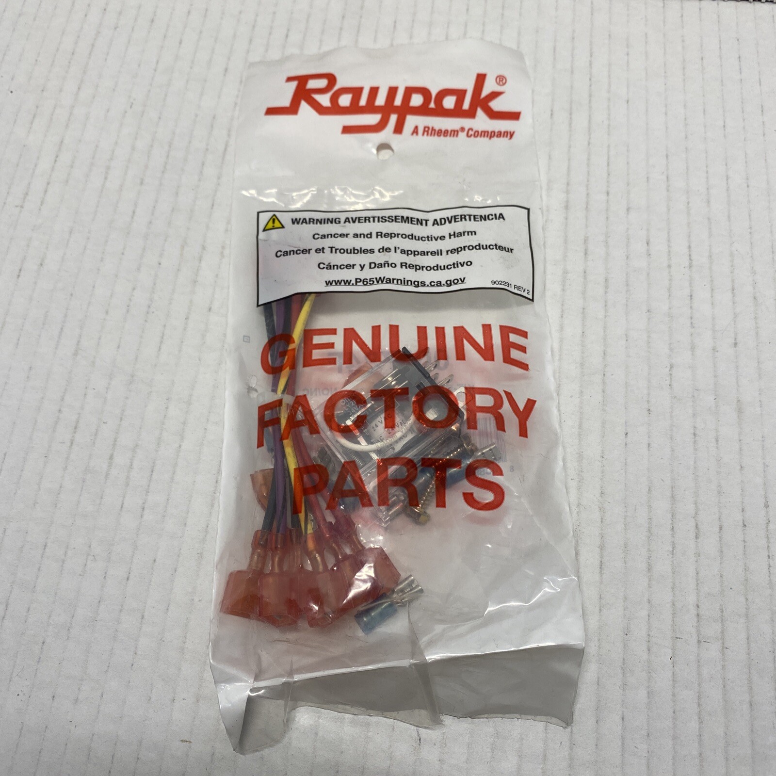 Raypak 008784F Relay, 207AD-2R185AR185B, 24vac, DPDT Brand New