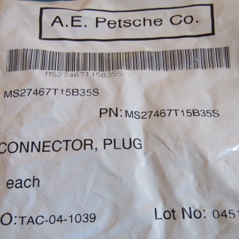 1X AERO MS27467T15B35S 37 Position Circular Connector Plug Female