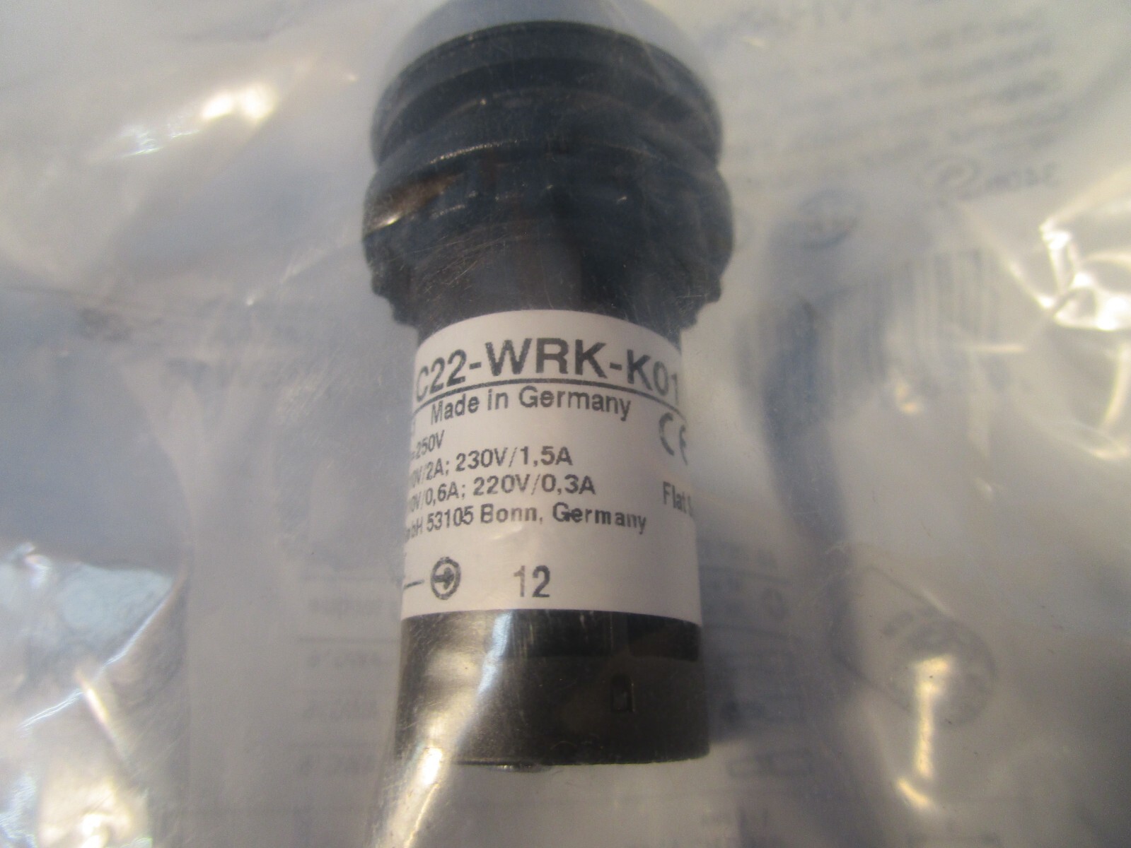 Eaton C22-WRK-K01, Selector Switch Non-Illuminated 1NC 2 Position, Cutler Hammer