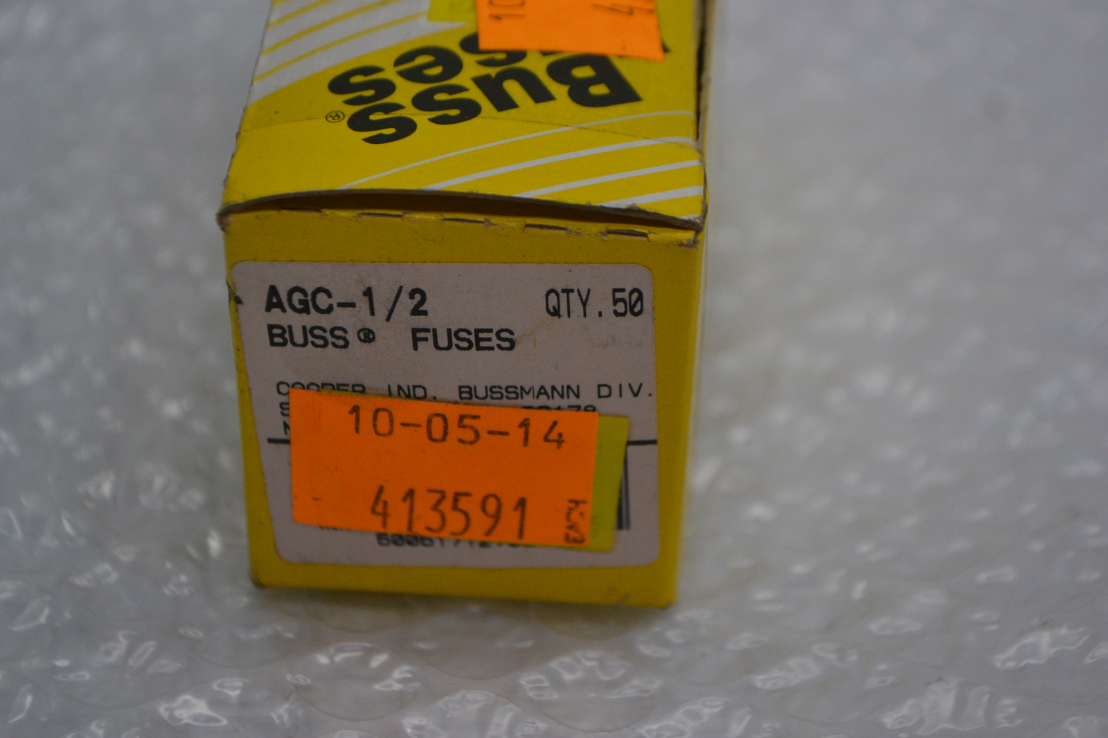 BUSSMANN AGC-1/2 FUSE LOT OF 10 PKG OF 5 NSMP