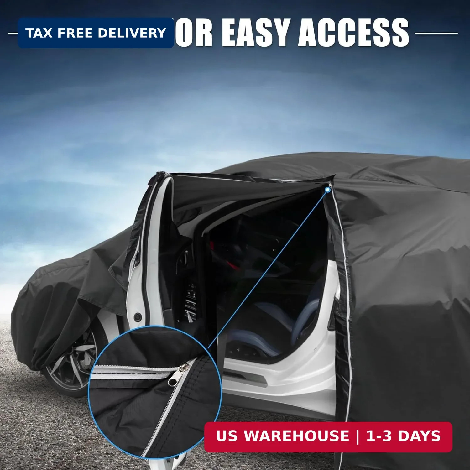 X AUTOHAUX Car Cover for Tesla Model Y 2020-2025 210D-PU Outdoor Full Car Cover