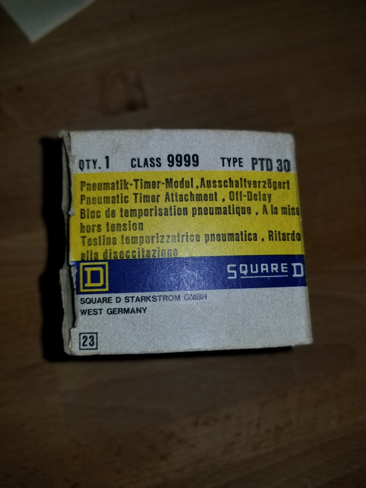 Square D Pneumatic Timer PTD30/180 Class 9999 *FREE SHIPPING*