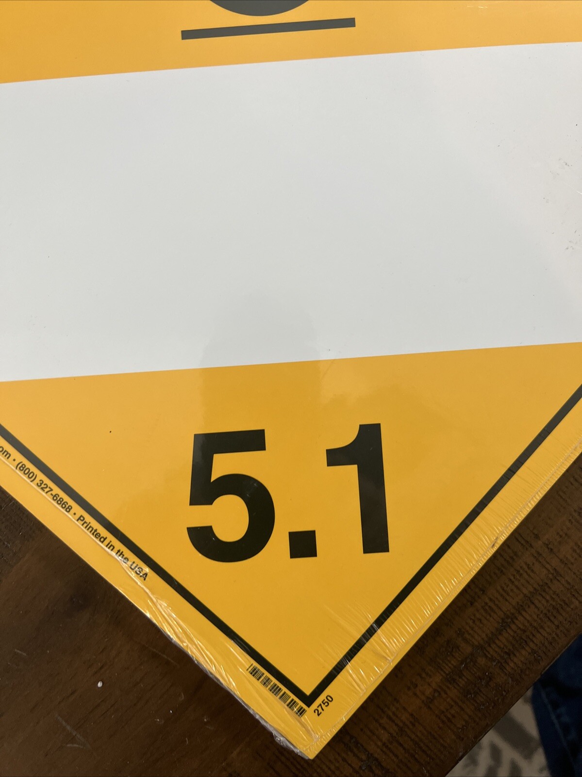 25 Pack DL14BTB50 Safety Sign Placard Oxidizer 5.1 Blank 10.75 X 10.75 Tag Board