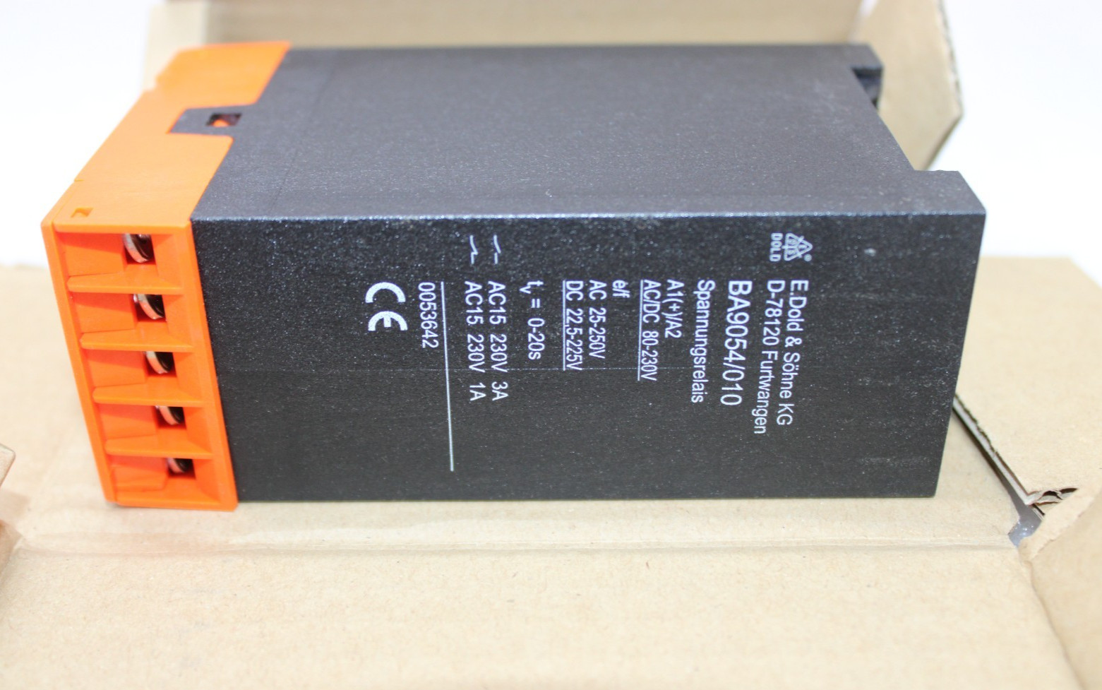 E.DOLD BA9054/010 VOLTAGE RELAY AC15 230V 31. AC15 230V 0053642 A1(+)/A2 AC/DC