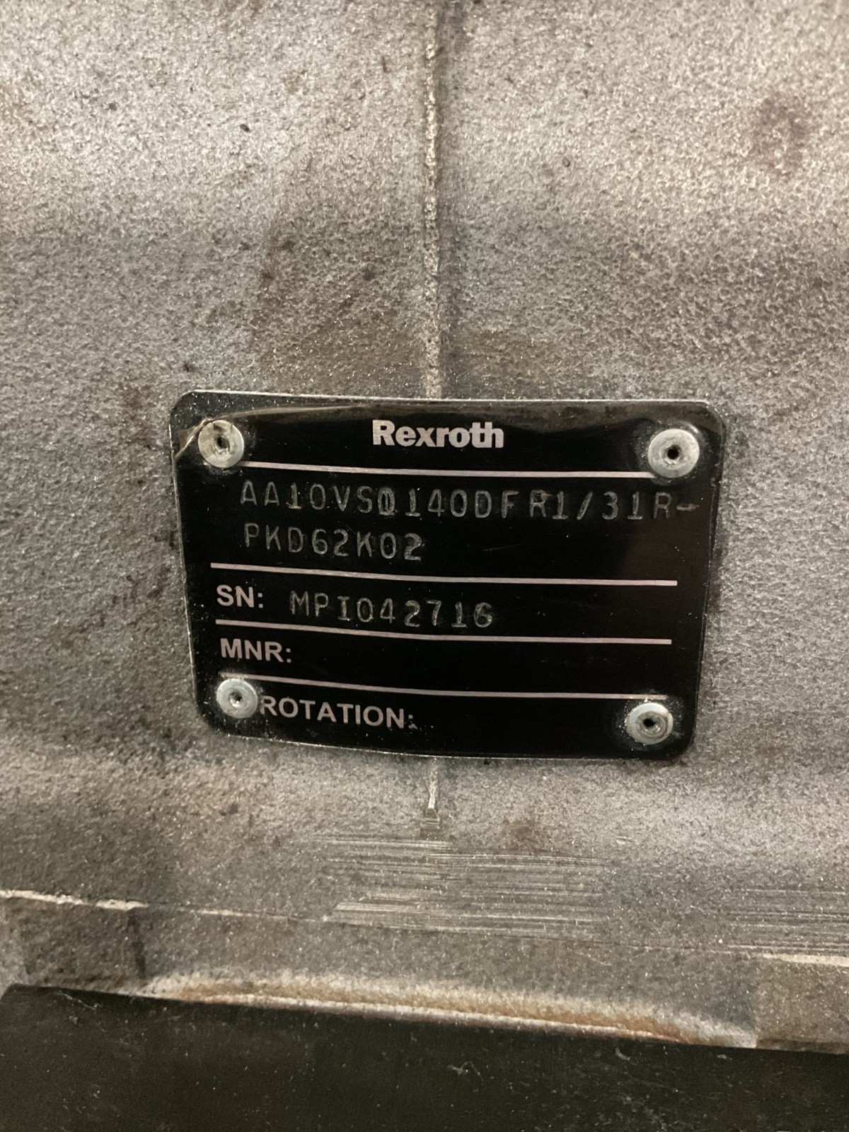 REXROTH, PUMP AA10VS0140DFR1/31R-PKD62K02 #4020B112PR3