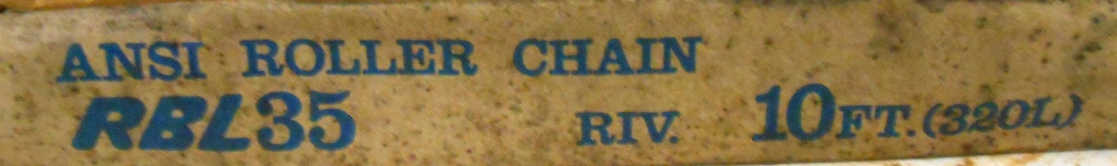 ANSI RBL35 ROLLER CHAIN, RIV. 10 FT LENGTH, 3/8″ PITCH