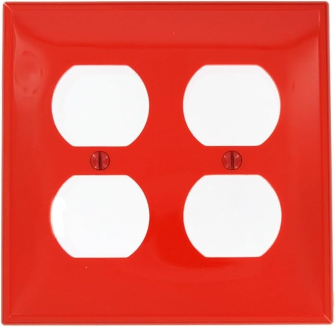Levtion 2-Gang Red Toggle Nylon Standard Wall Plate