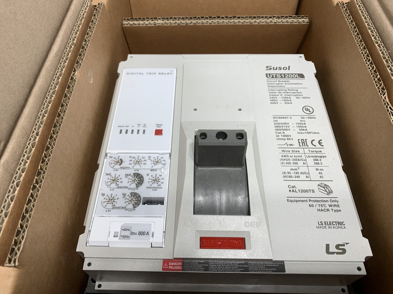 LS Electric UTS1200L Circuit Breaker 3P 1200 Amp 600V@35kA