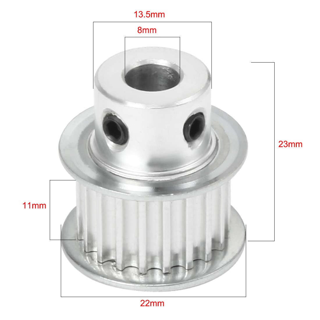 Aluminum 3 M 20 Teeth 8mmBore 11mm Belt Timing Idler Pulley Synchronous Wheel