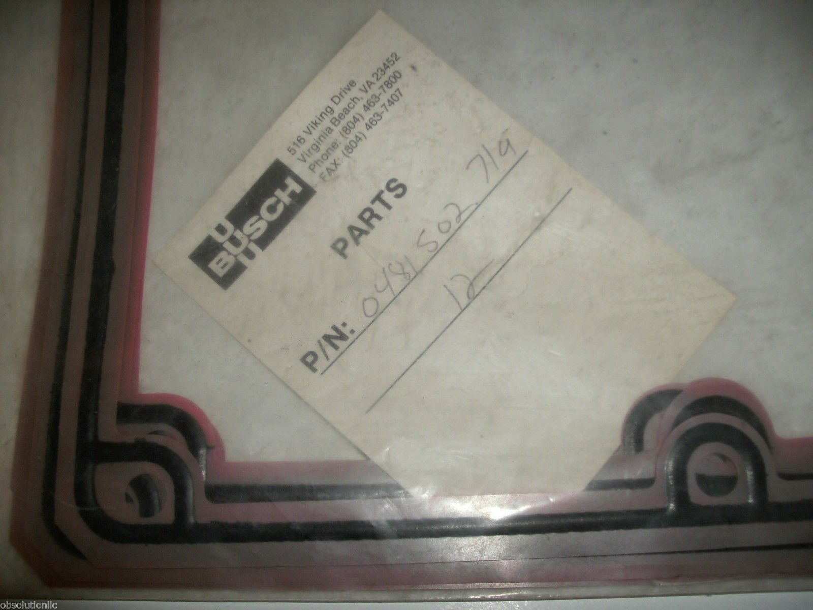 Busch Pump 481502719 GASKET,COVER PLATE,SIDE 0481.502.719