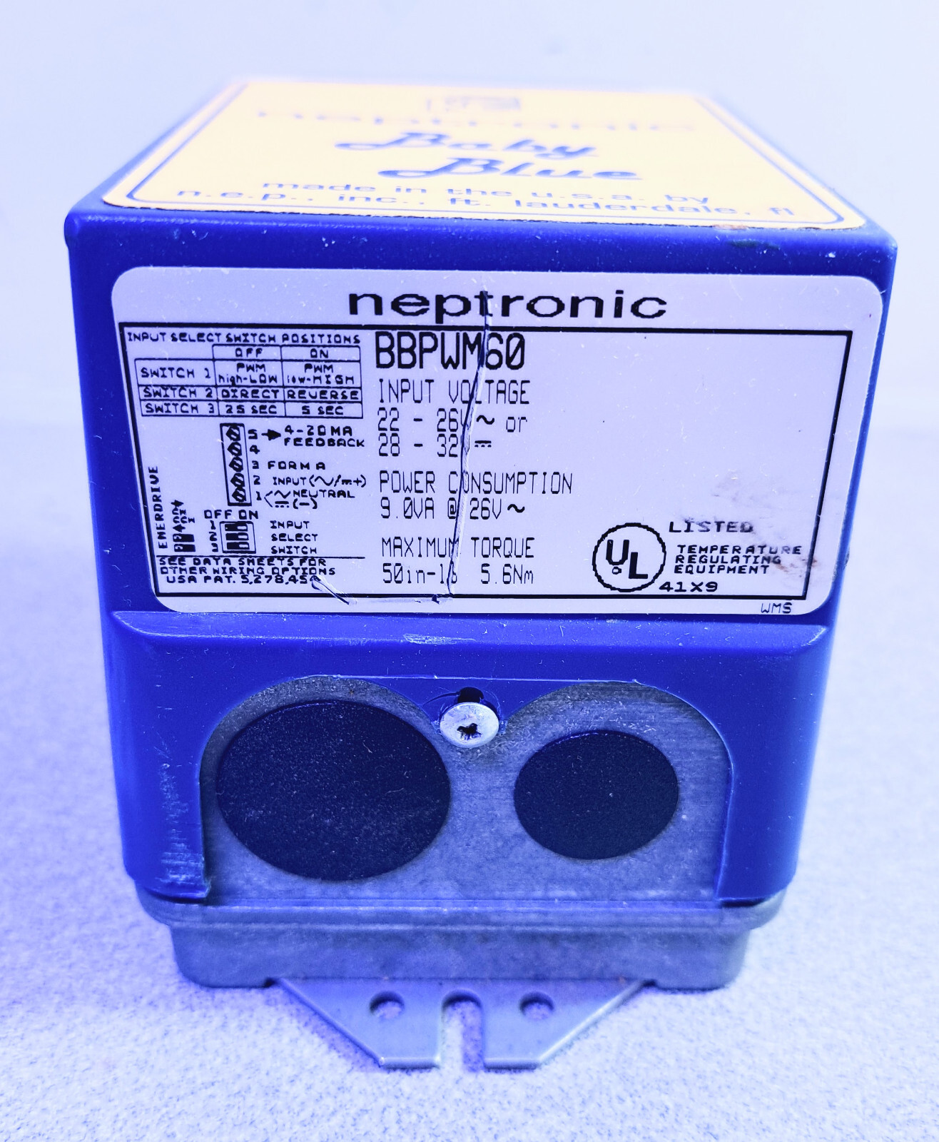1 USED NEPTRONIC BBPWM60 ELECTRONIC ACTUATOR ***MAKE OFFER***