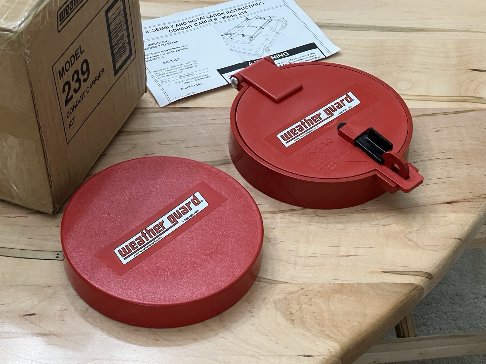 Weather Guard 239 Red Steel/ Plastic Lockable Conduit Carrier (MISSING BOLT KIT)