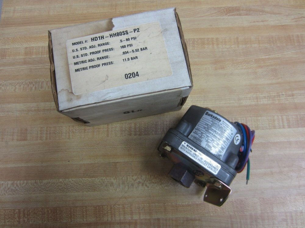 Barksdale HD1H-HH80SS-P2 Pressure Switch HD1HHH80SSP2