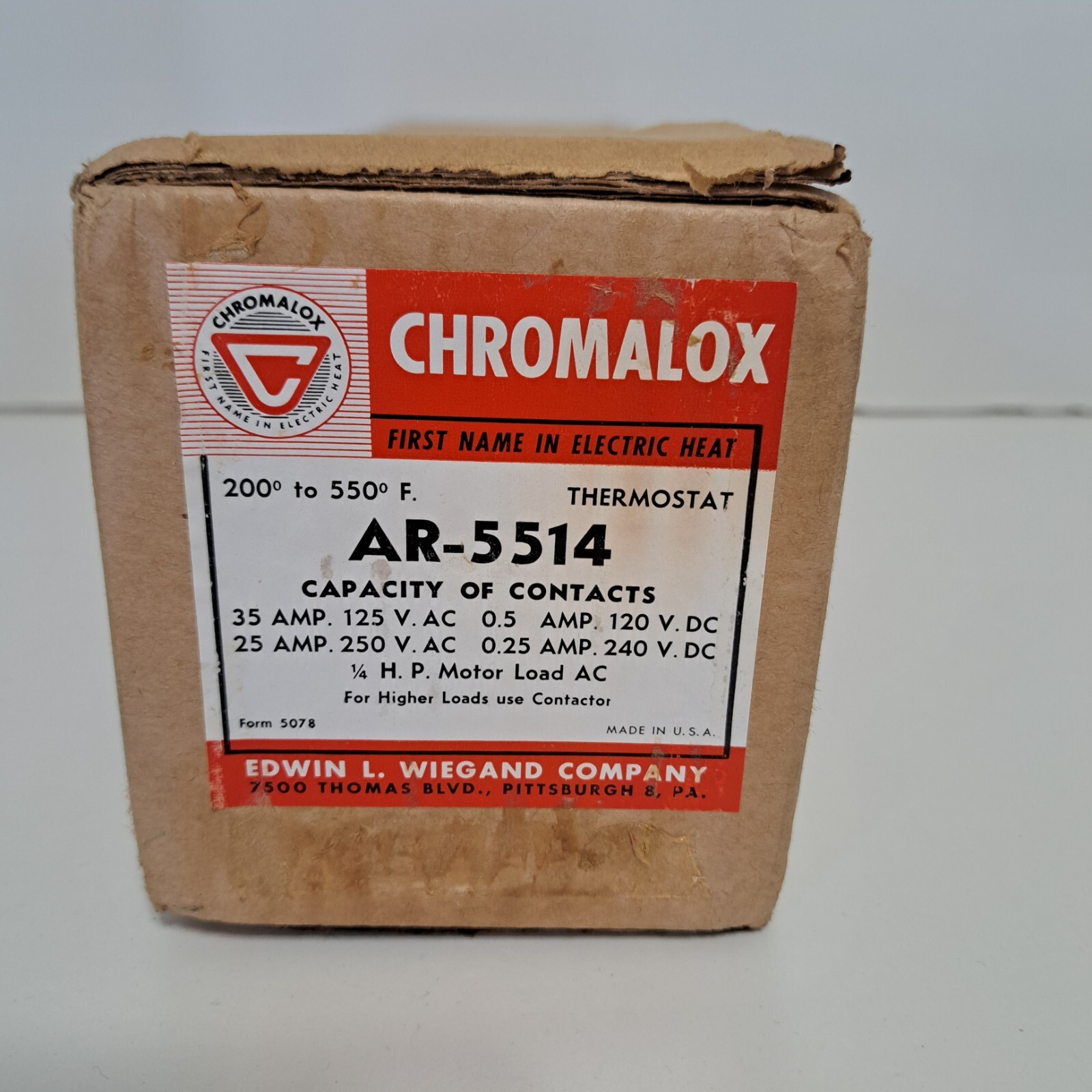Chromalox Thermostat AR-5514 200 to 500 F 35AMP 125V / 25AMP250V AC 1/4 HP Motor