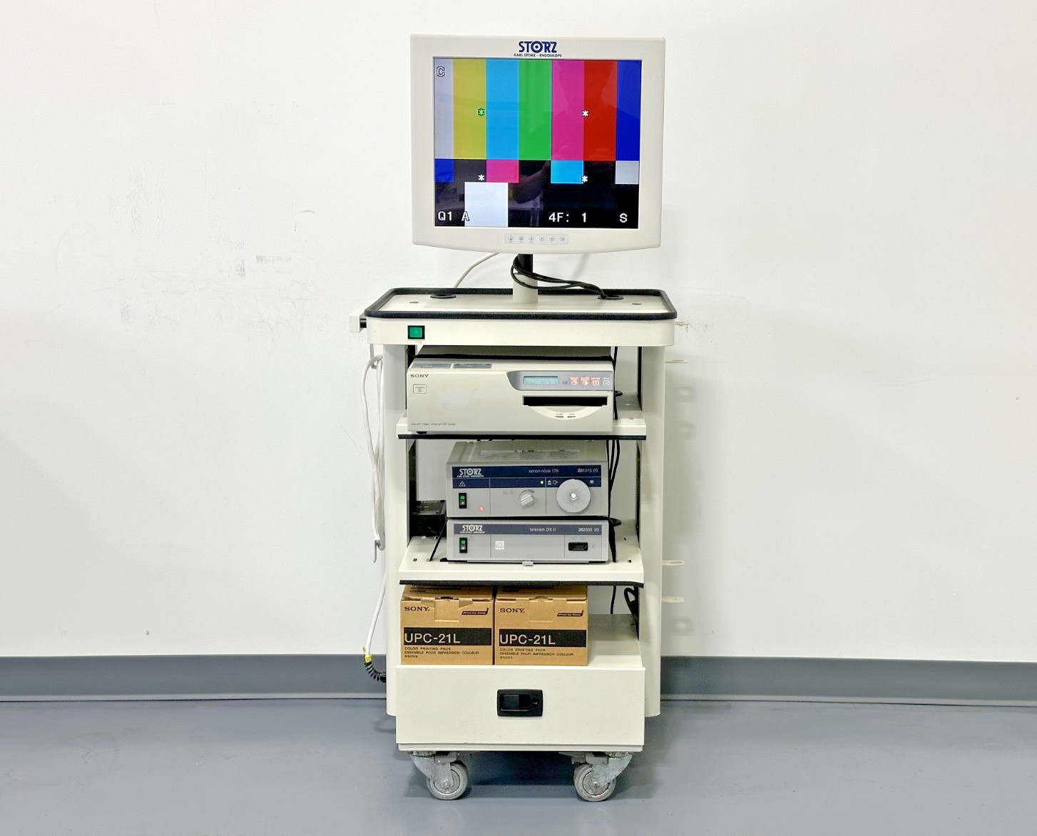 Karl Storz Xenon Nova 175 Telecam DX II Endoscopy Tower Cart Sony UP-51MD
