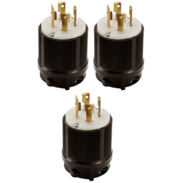 NEMA L16-30 Grounding Locking Plug, 30A 480V AC, 3 Pole 4 Wire, cUL Listed