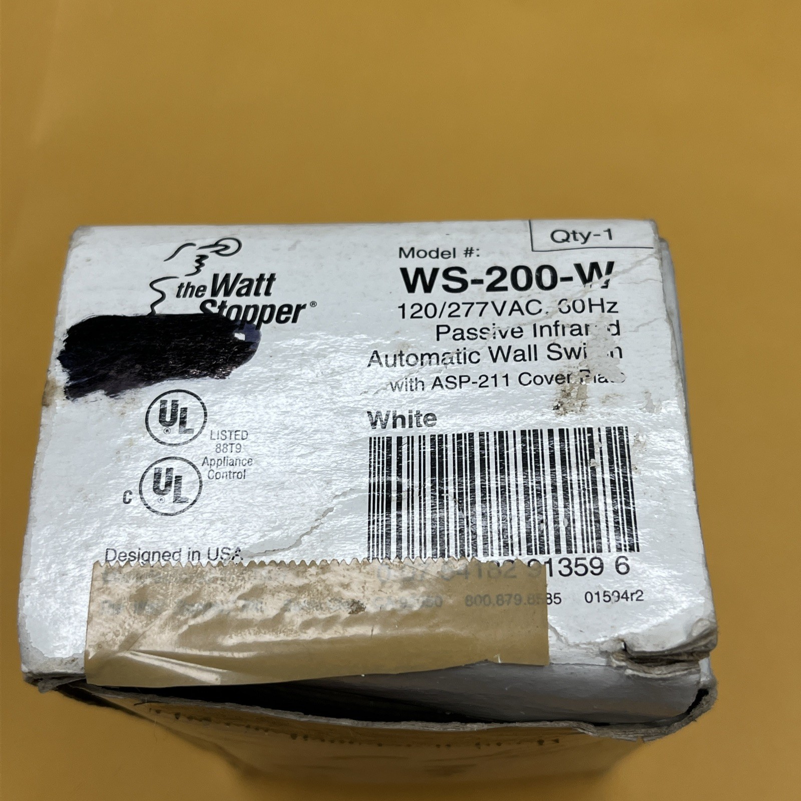 Watt Stopper WS-200-W Passive IR Automated Wall Switch 120-277 VAC 60 Hz White