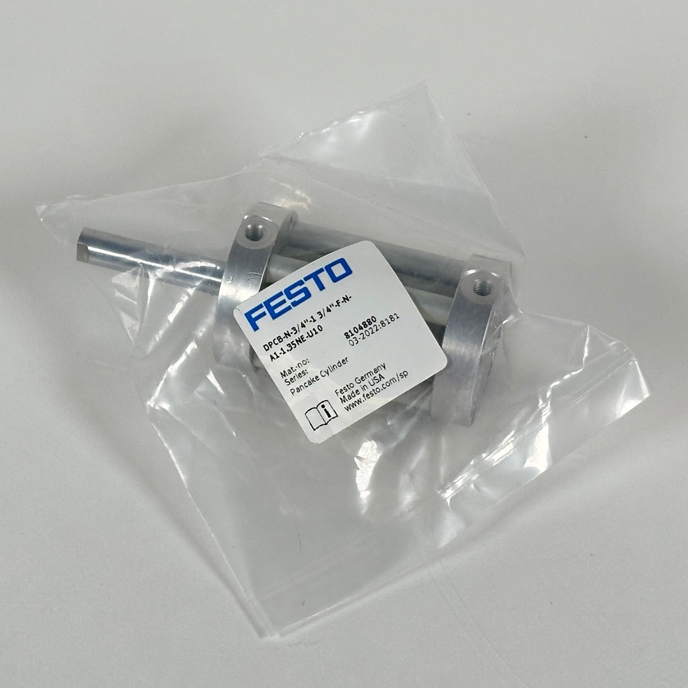 (NEW) Festo 8104880 DPCB-N-3/4”-1 3/4”-F-N-A1-1.35NE-U10 Compact Cylinder