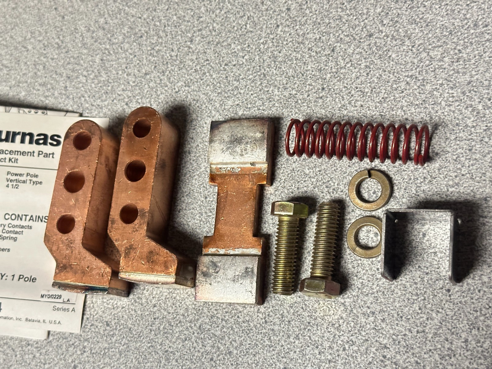 NEW Furnas 75RB14 Replacement Contact Set Vertical Type Size 4-1/2 Power Pole