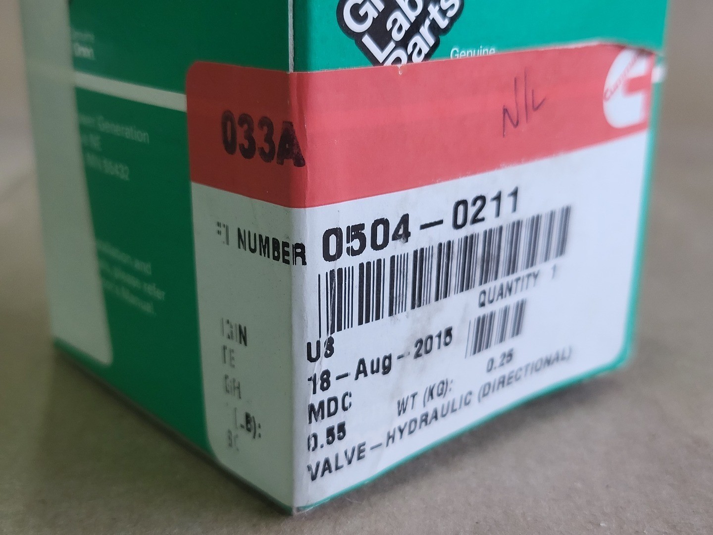 SURPLUS NEW CUMMINS 0504-0211 ONAN Directional Hydraulic Valve – Parts