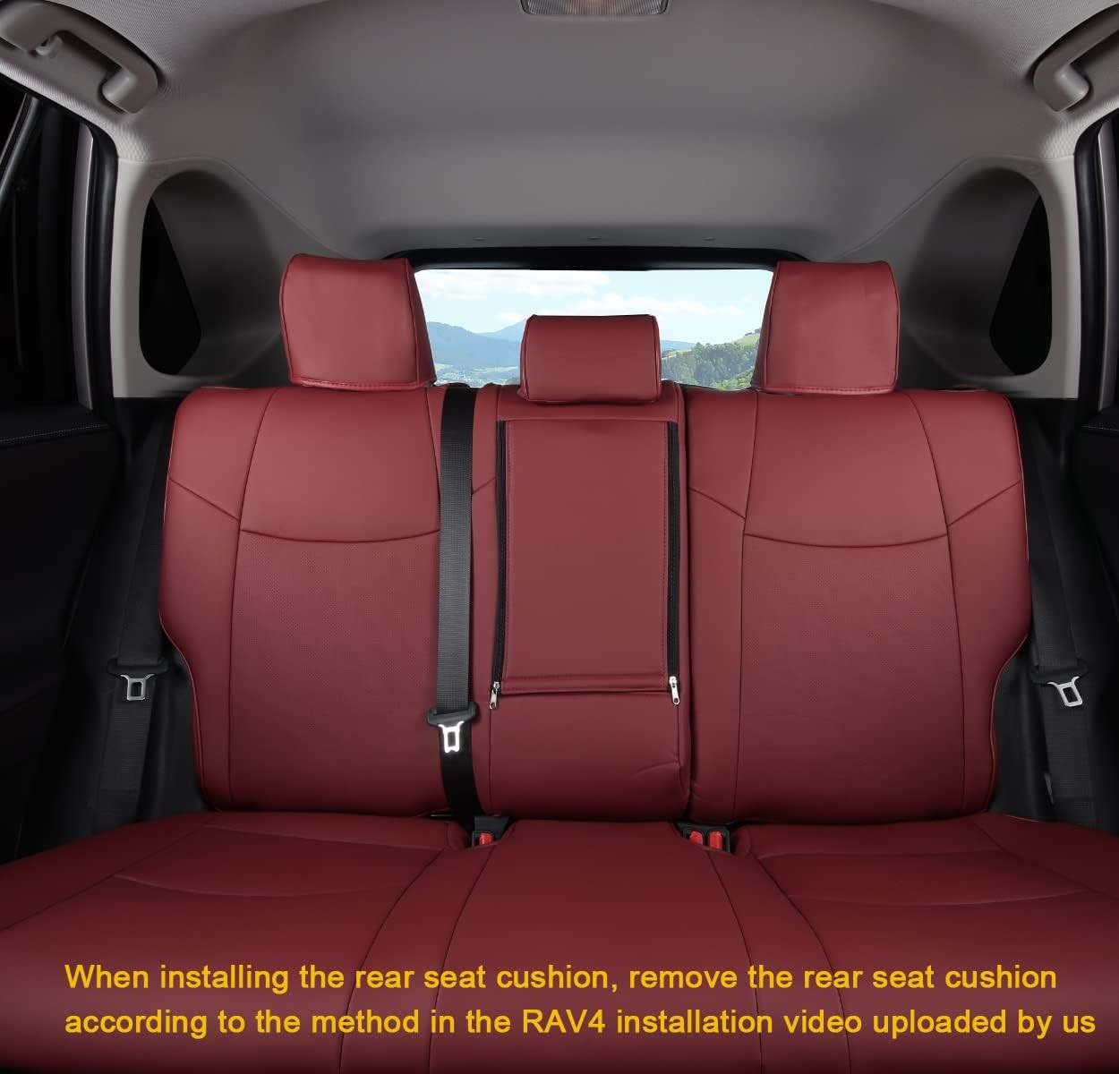 Custom Fit RAV4 and VENZA Seat Covers for LU02-Prime-XSE Hybrid, Wine Red