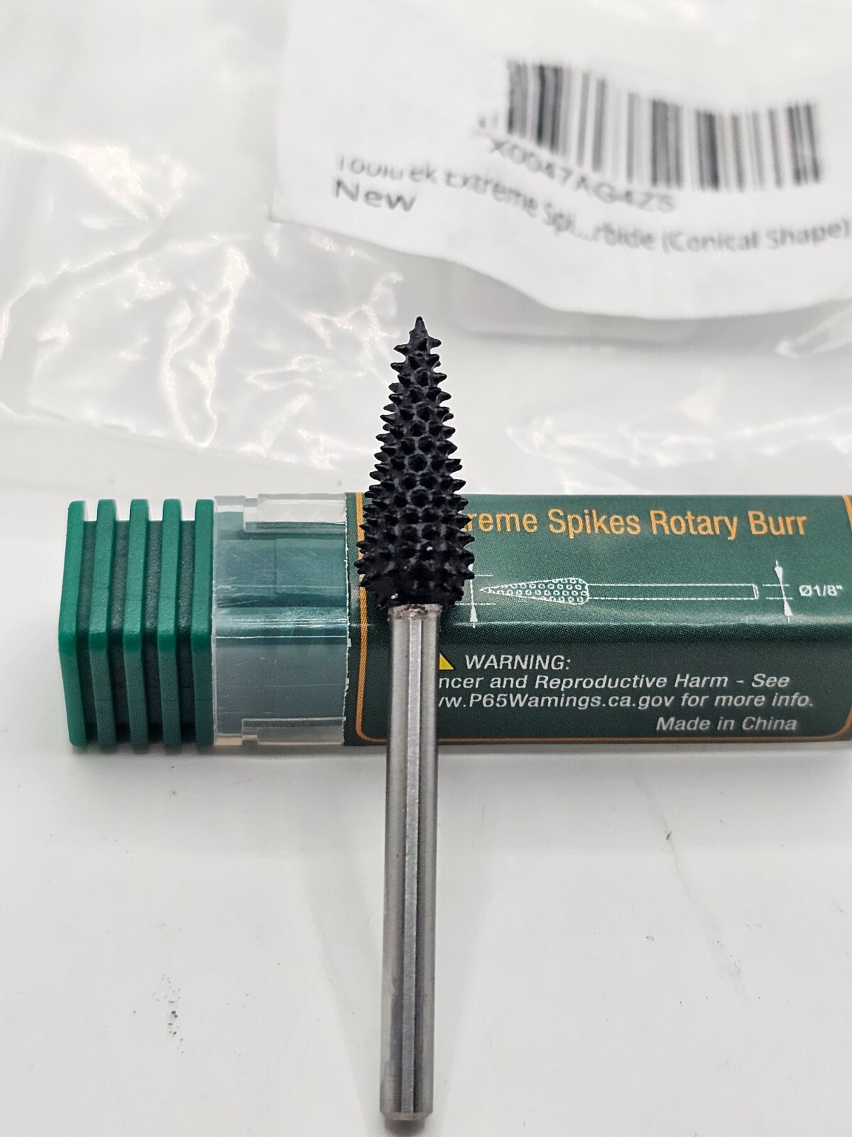 ToolTrek 5/16 Inch x 1/8 Inch Extreme Spikes Rotary Burr Conical Shape