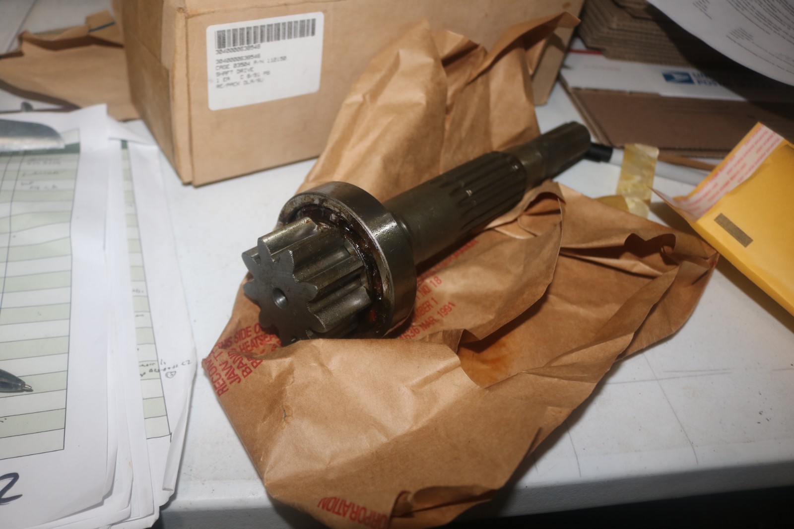 NOS Clark PN 112150 final drive shaft front axle 3040-00-063-8546