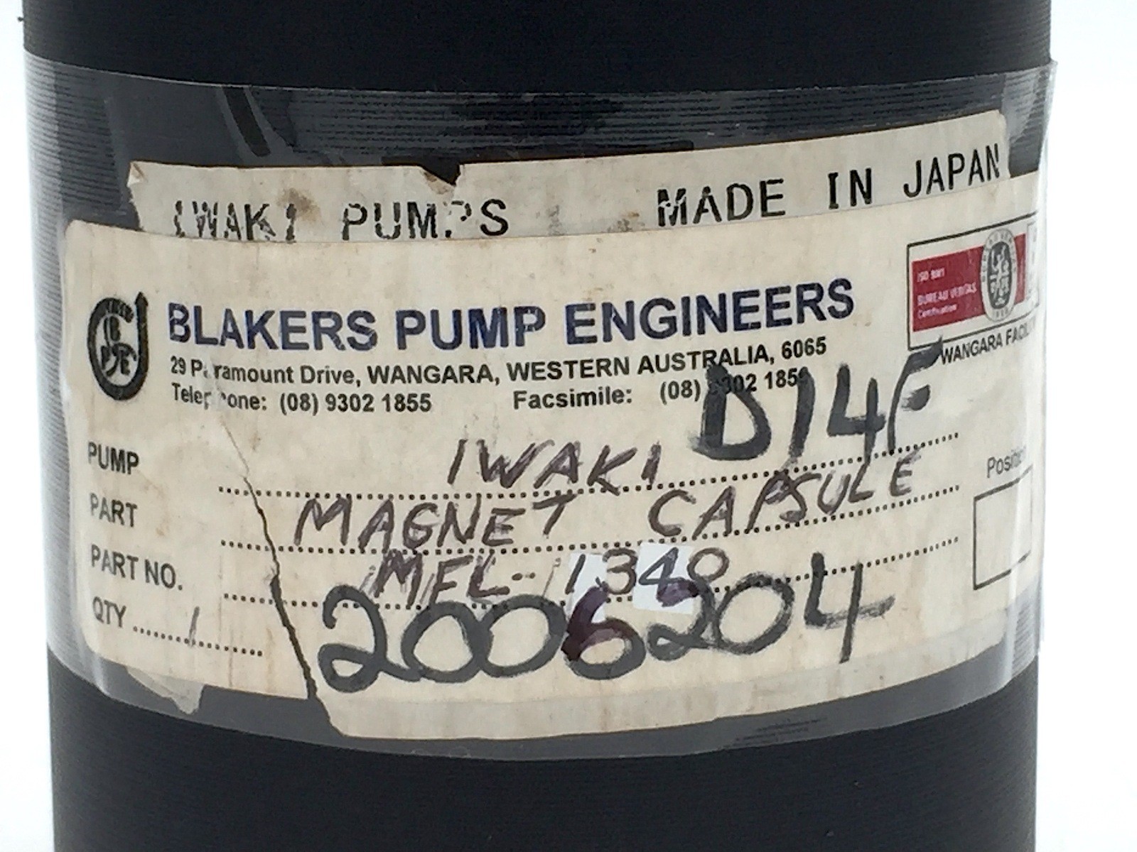 IWAKI Magnet Capsule MFL-1340 Code 153010200 0.1A for Iwaki Pump D14F