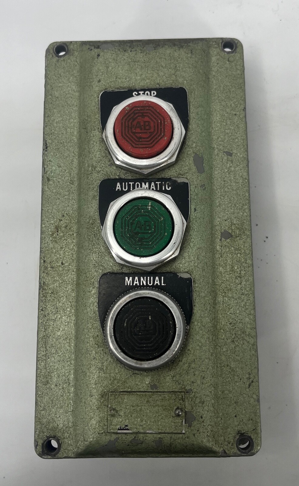 Allen Bradley Pushbutton Station w/Stop, Auto, & Manual NO BOX (5845)