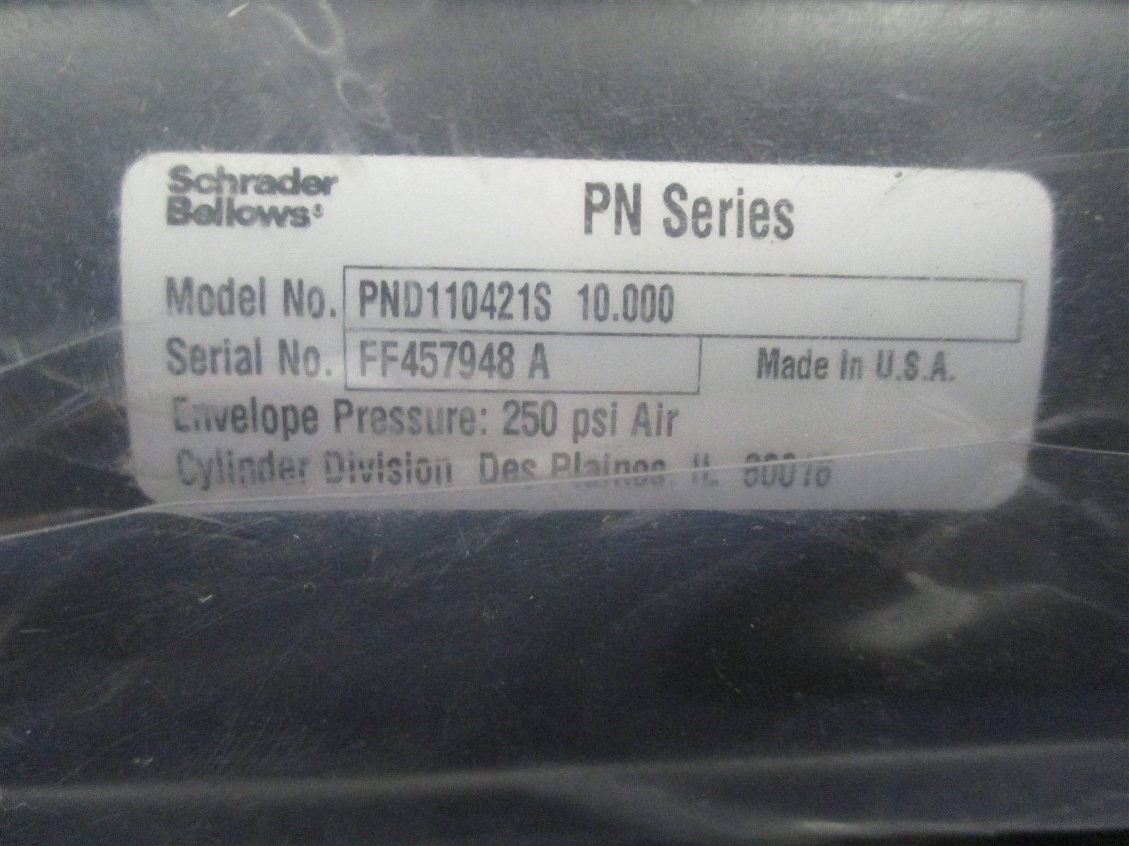 Parker Schrader Bellows PN PND110421S 10.000 Cylinder