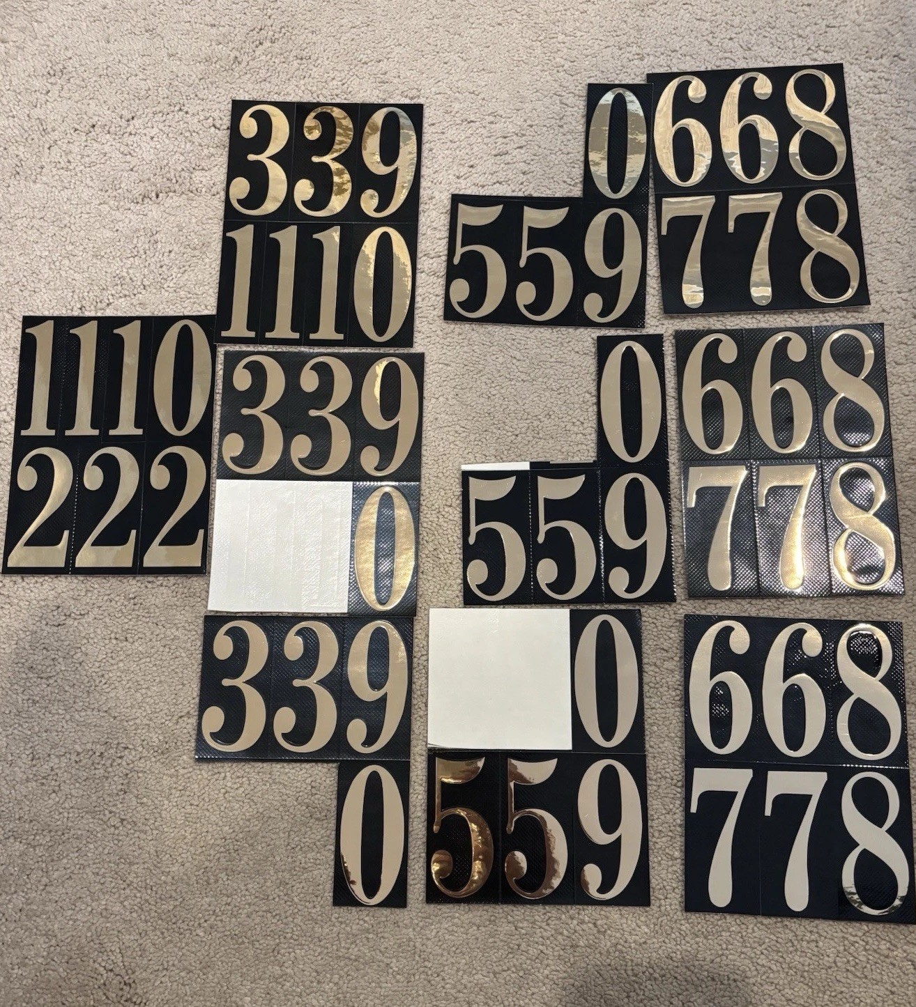 Hillman 842276 Gold Black Mylar Self-Adhesive House Numbers 2 Sets 3 inch No #4