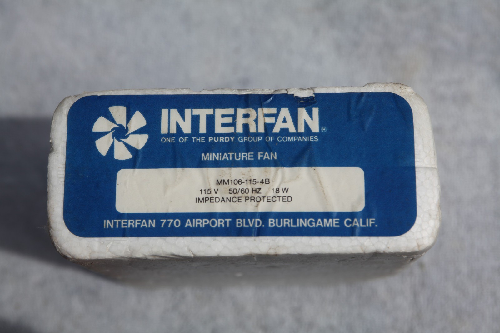 INTERFAN MM106-115-4B-5 Qty of 1 per Lot FAN; 120 X 120 X 40 mm; 115V; 2 WIRE