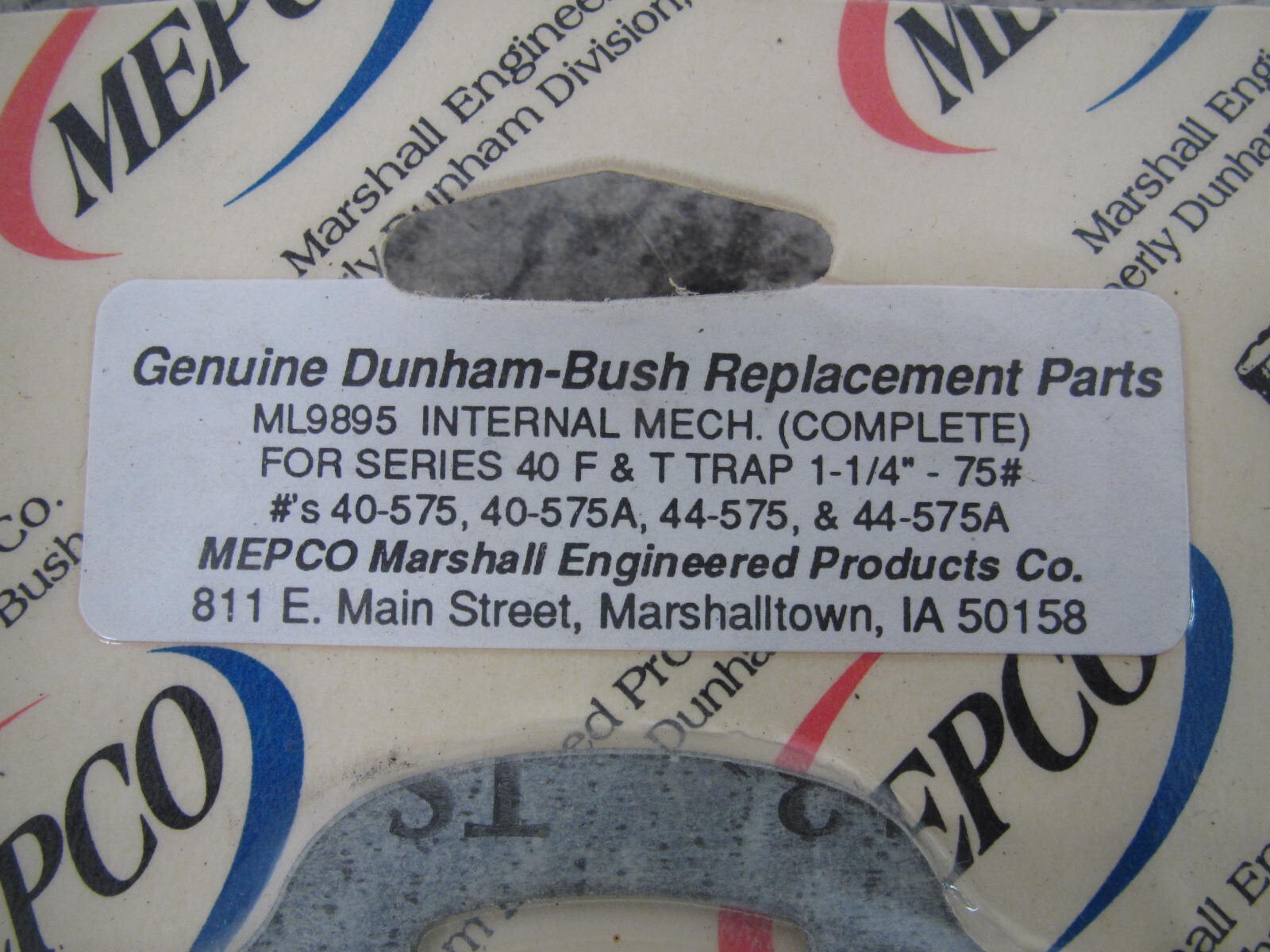 New MEPCO / Dunham-Bush ML9895 40-575 / 44-575 Internal Mechanism Repair Kit