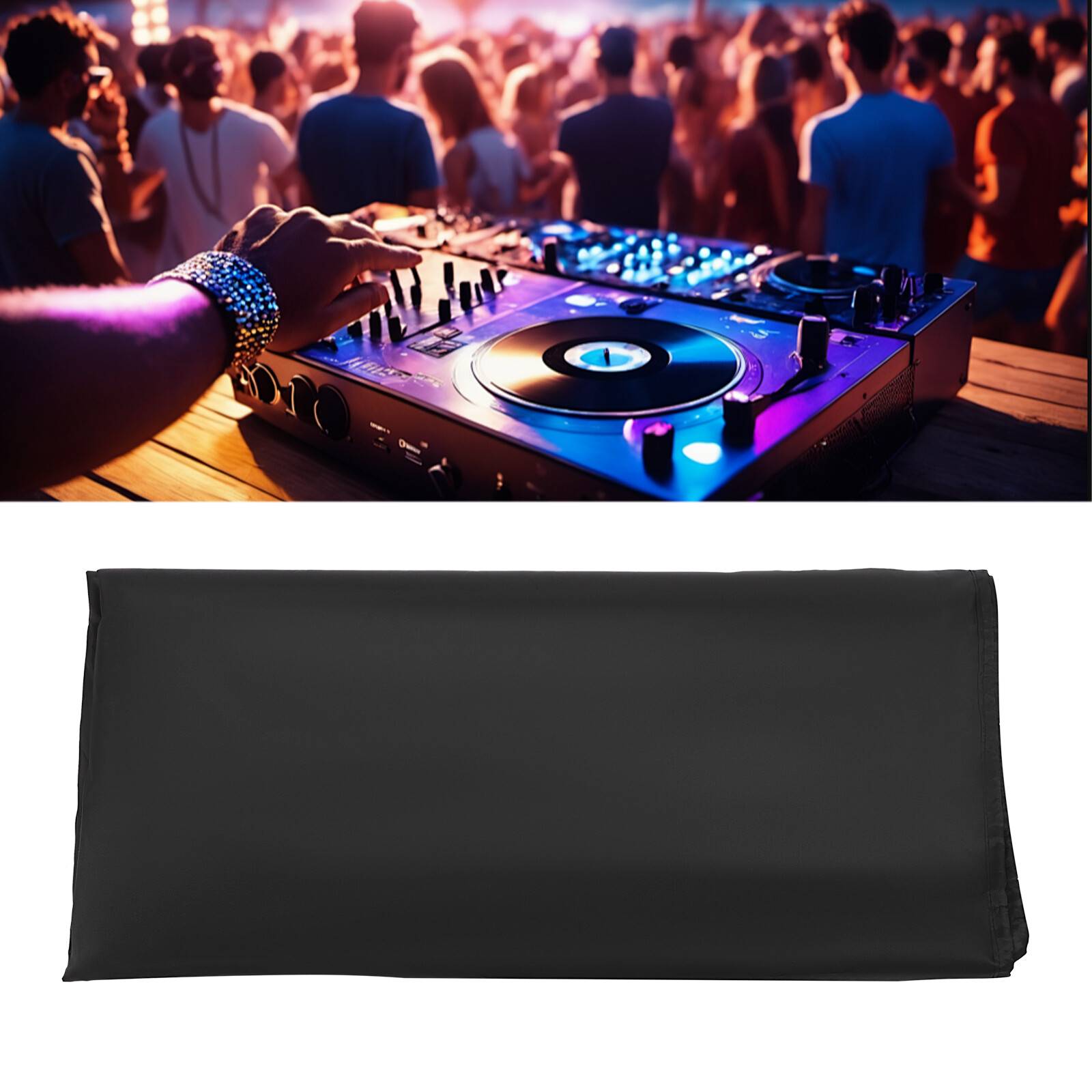 DJ Black Portable Oxford Cloth Scrim DJ Display Stand Facade Booth Event Cover