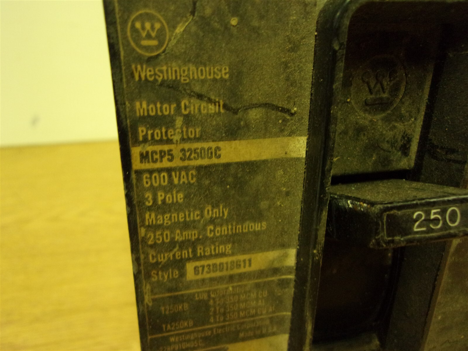 Westinghouse MCP5 3250GC 250A Circuit Breaker “O” *FREE SHIPPING*