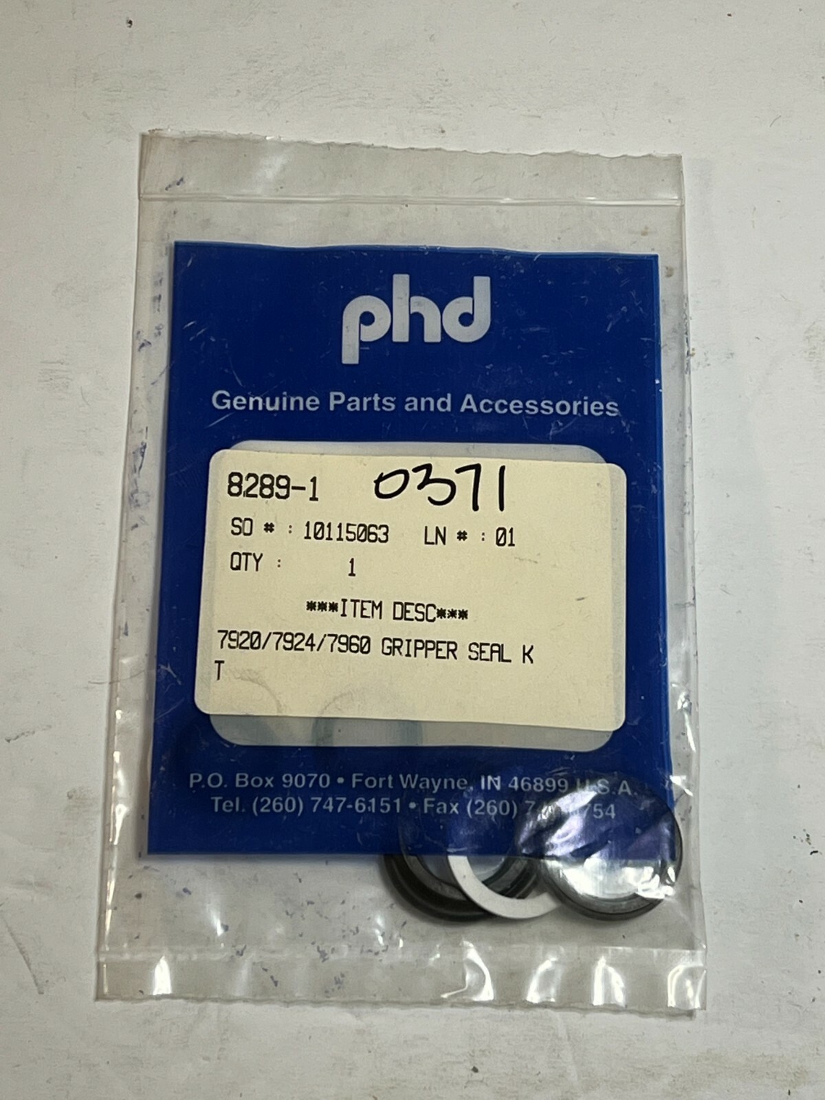 phd 8289-1 gripper seal kit 7920/7924/7960 nos old stock