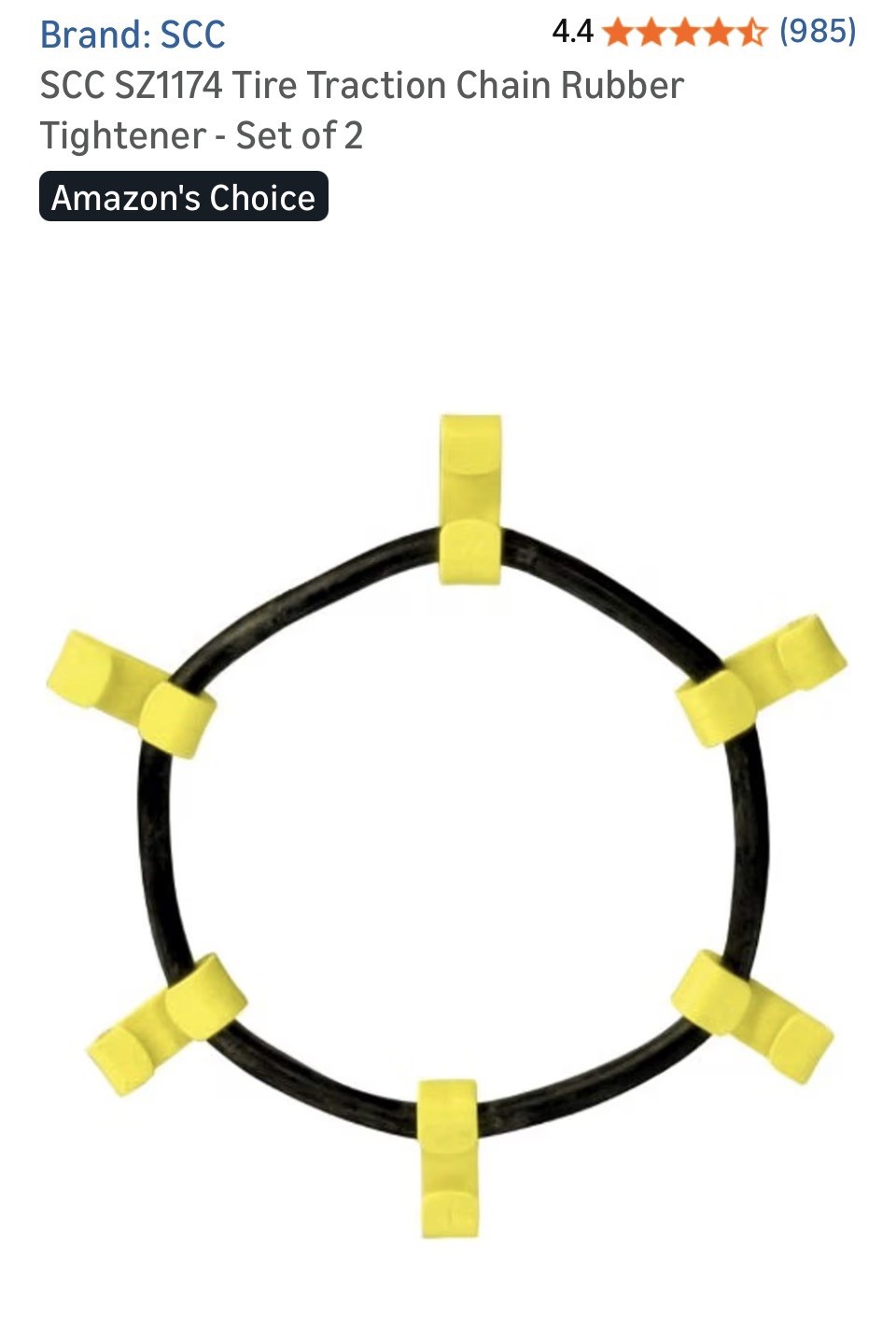 SCC Stock # SZ1174 Tire Traction Chain Rubber Tightener 1 pair