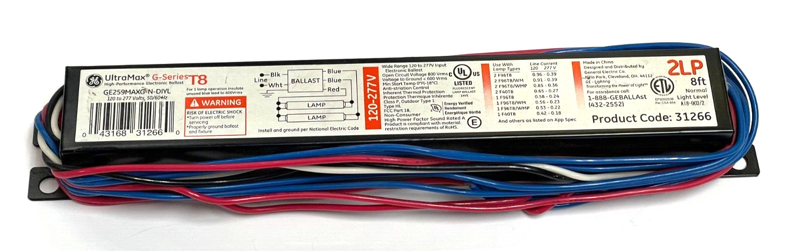 GE ELECTRONIC GE259MAXG MULTI-VOLT ELECTRONIC BALLAST