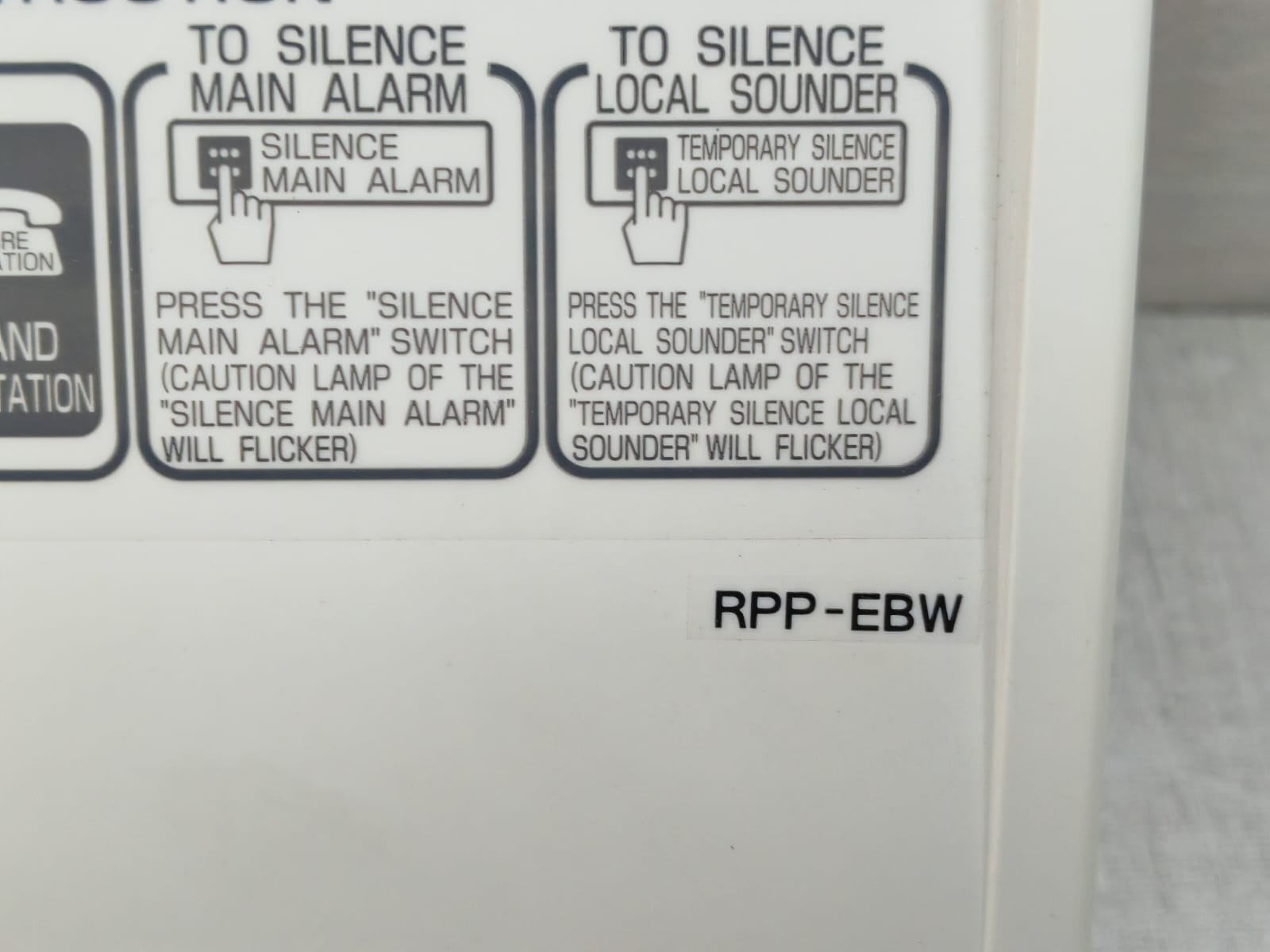 HOCHIKI RPP-EBW / RPP-EBW01Z FIRE ALARM CONTROL PANEL