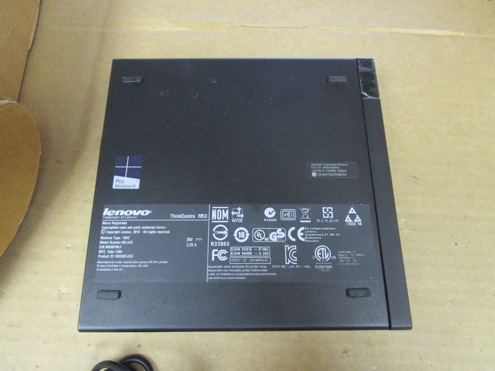 NEW LENOVO THINKCENTRE DESKTOP PC PENTIUM M53 001JUS 20V VOLT 3.25A