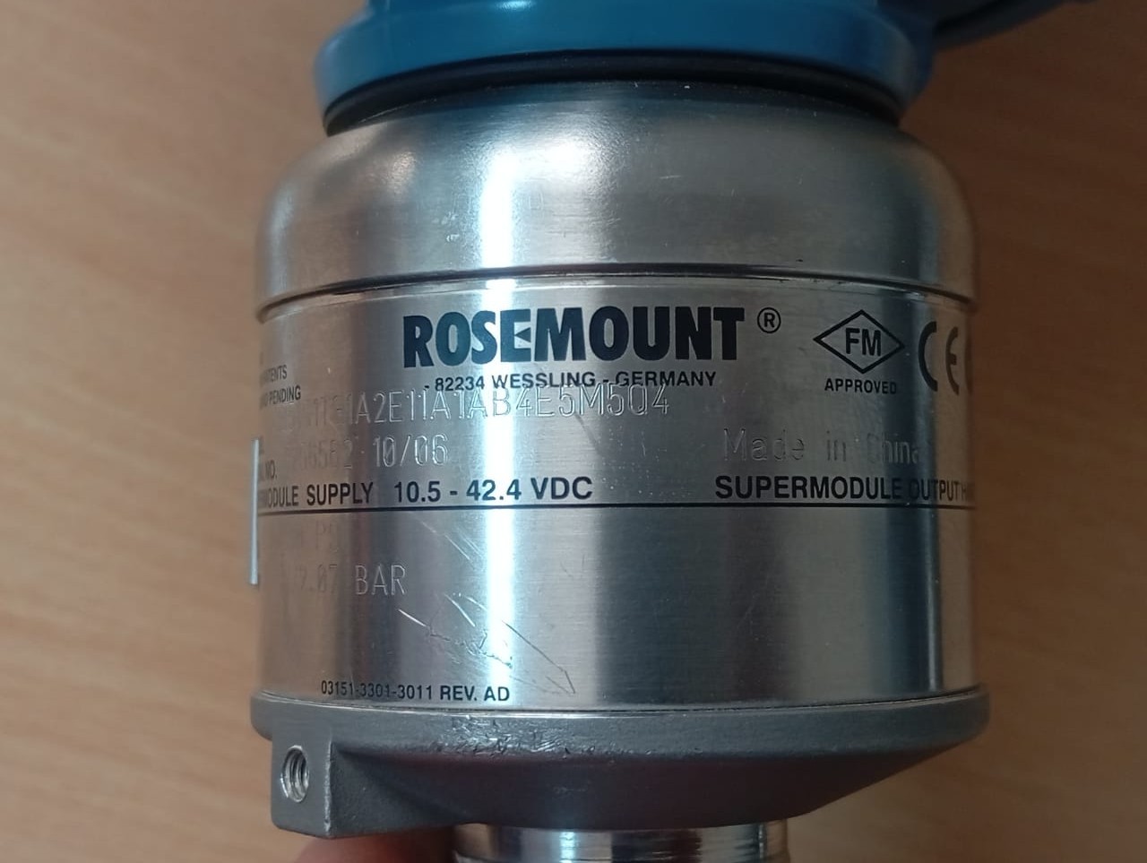 Rosemount / Pressure Transmitter / 300S1AAE5M5 / 3051S / 0-30psi, 30psi/2.07bar